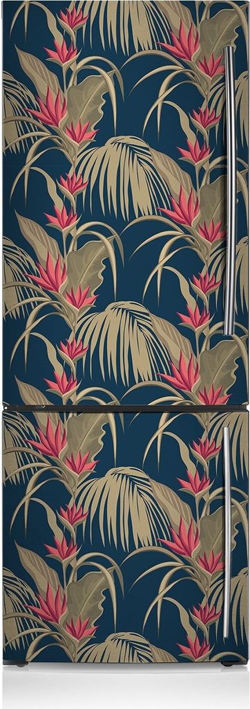 Dekoration Kühlschrank Aufkleber Magnete Küche Kühlschrankmagnete 60x190 cm - Tropische Palmen