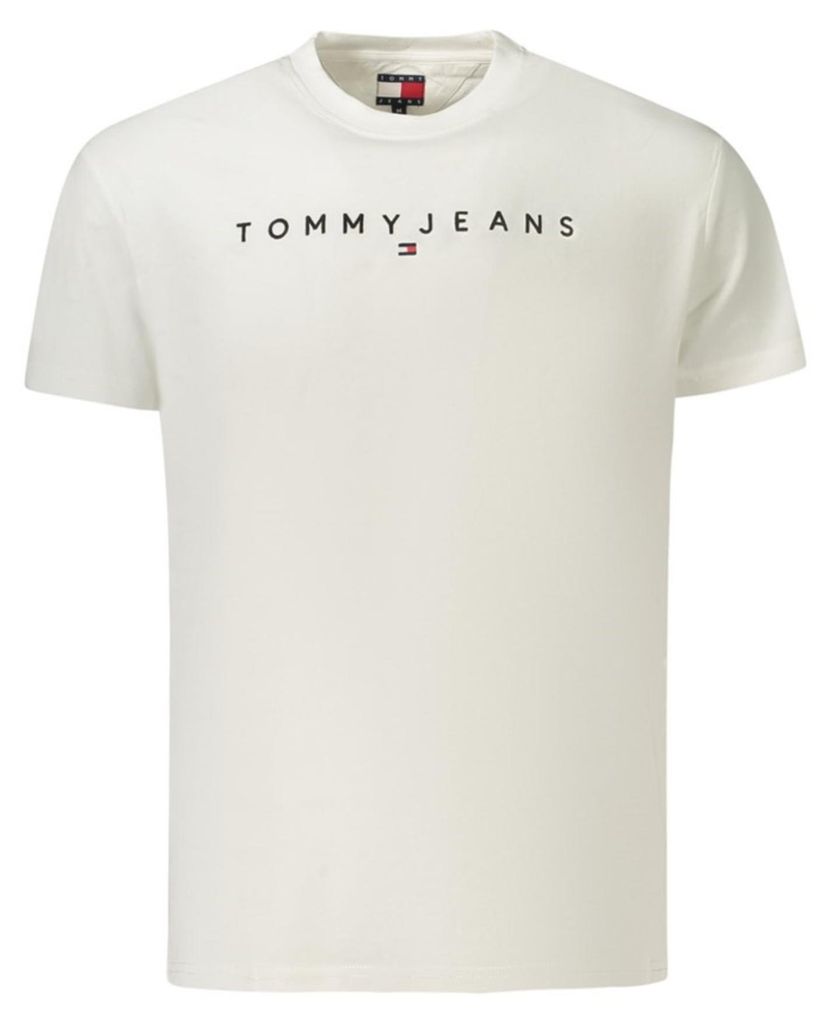 Herren T-Shirt Weiß Kurzarm, Rundhals, Stickerei aus Baumwolle