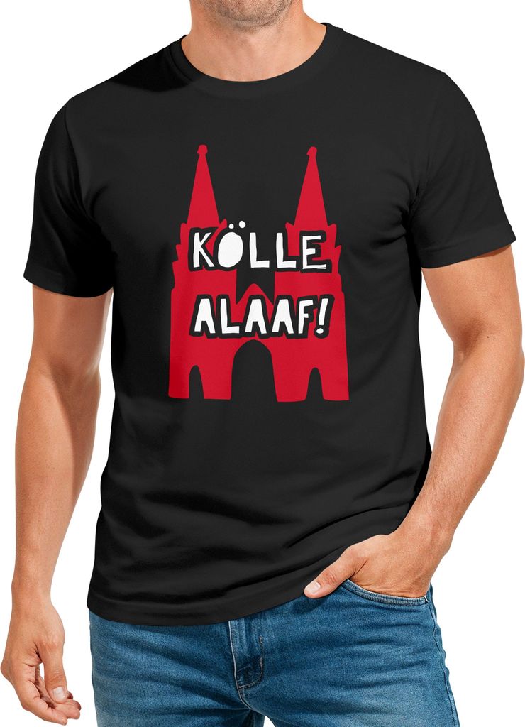Herren T-Shirt Karneval Köln Kölle Alaaf Kostüm-Ersatz Verkleidung Last Minute Faschingskostüme Männer Funshirt Moonworks