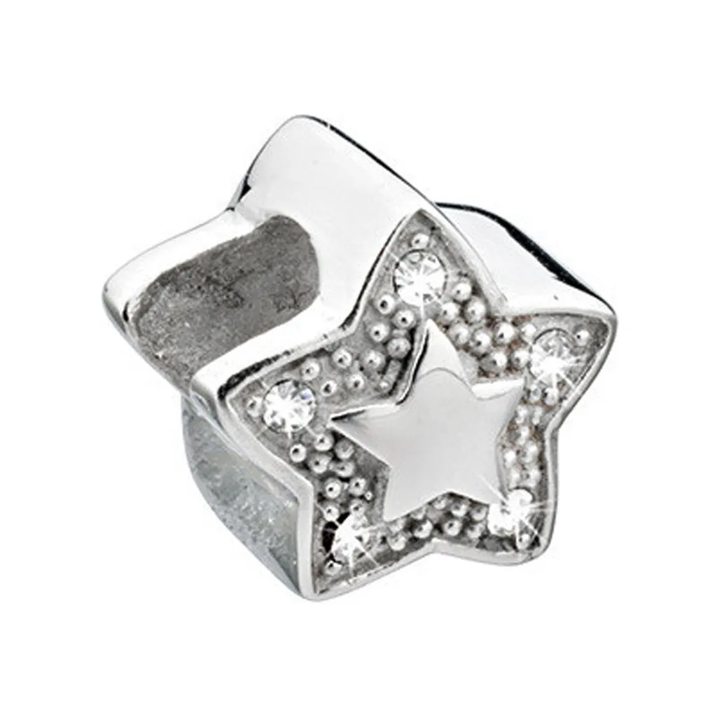 Pendentif en acier anti-noircissement motif Gouttes Étoile SCZS4
