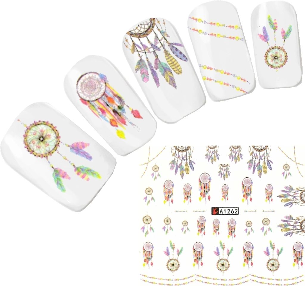 Tattoo Nail Art Traumfänger Feder Aufkleber Nagel Sticker