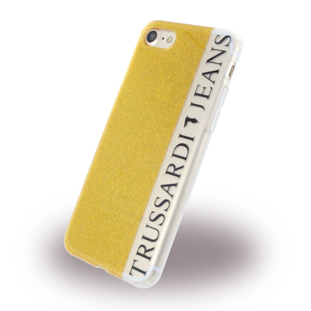Trussardi - TRU7GLITTERG Glitter - Silikon Cover - Apple iPhone 7, 8 - Gold