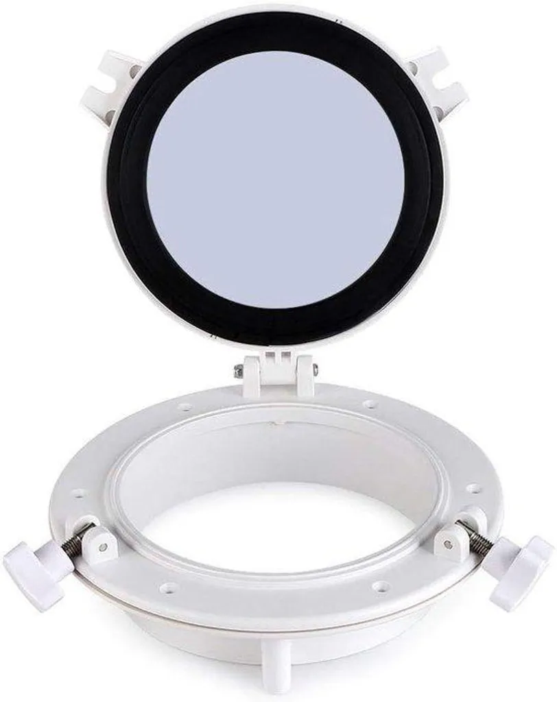 Hublot de navire 215 mm inox pour aération de cabine et clarté à bord