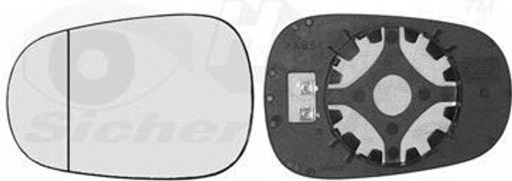 VAN WEZEL 4323837 - OE 96365 AX760 Außenspiegelglas, links für Logan, Micra III (K12), Clio II, Logan I, Megane I, Megane Scenic, Scenic I