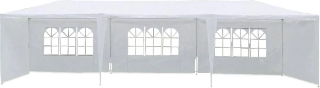 Tente de réception 3x9 m en polyéthylène blanc imperméable modèle Carolina