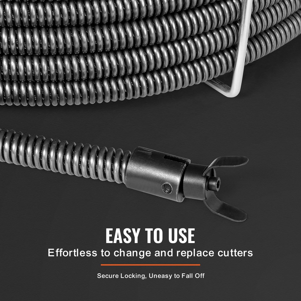 KOTARBAU Arbre De Nettoyage De Canalisations 9 Mm X 20 M - Fil D'Acier Galvanisé Avec Manivelle Et Tête De Griffe