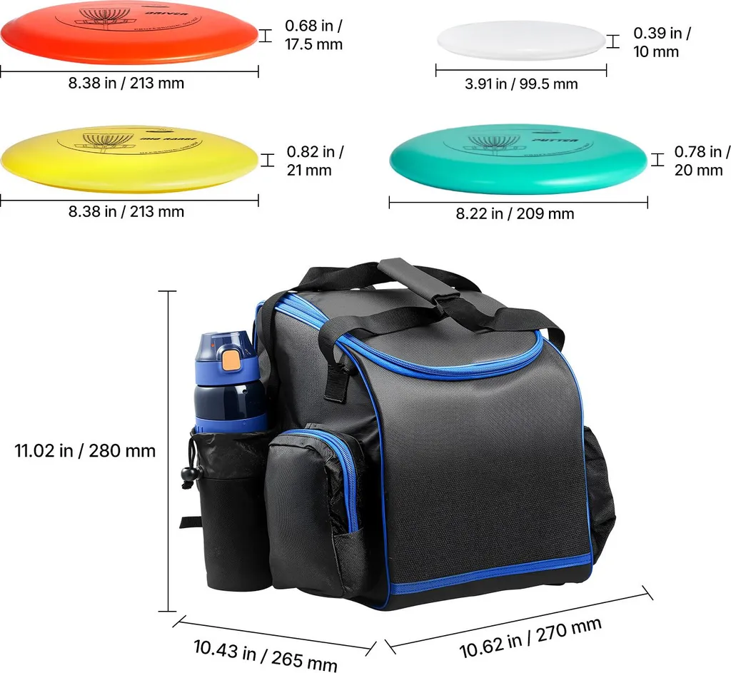 Set de Disc Golf Complet avec Putter Mid-Range et Driver Sac - 8