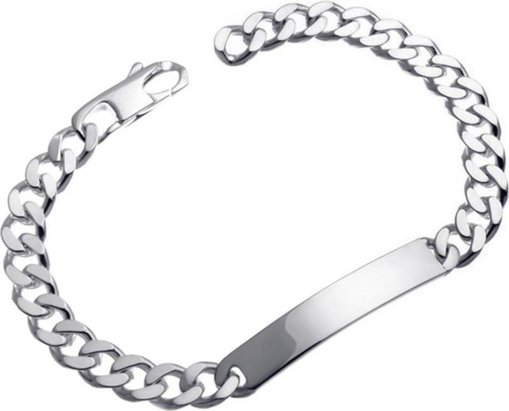 SILBERKETTEN STORE Gravurarmband 8mm - 925 Silber, Länge wählbar von 16-25cm - 21cm