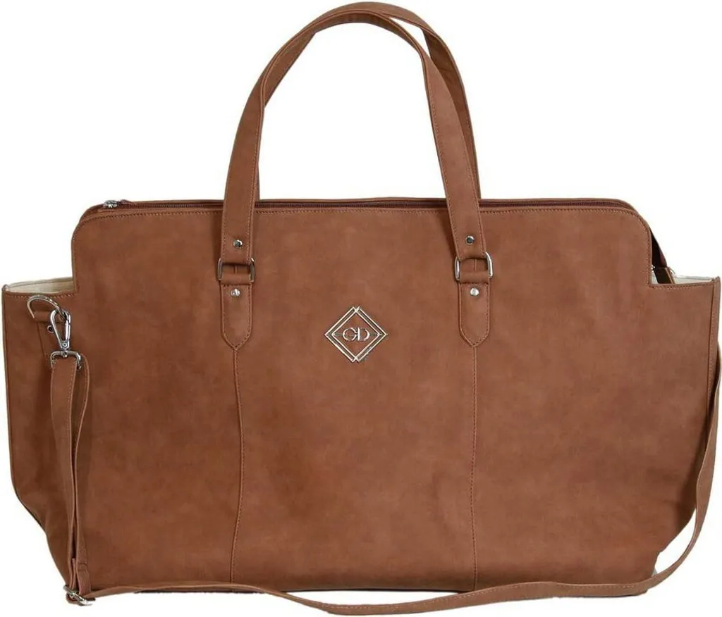 Sac de voyage Grooming Deluxe en Cuir Synthétique Marron Chestnut