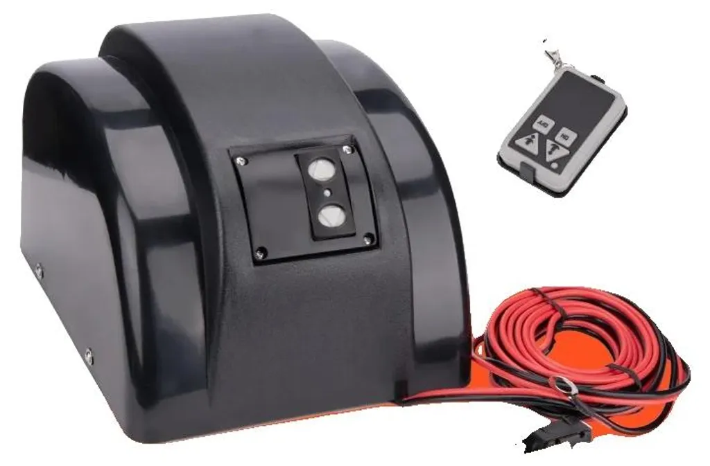 Équipement de mouillage électrique noir avec télécommande sans fil