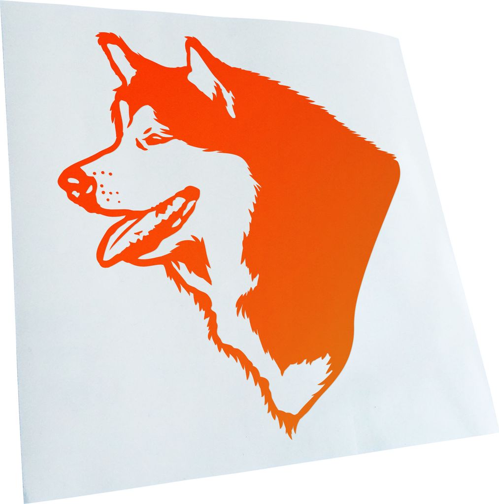 Kiwistar - Autoaufkleber - alaskan malamute Hund - Neonorange - 50x45cm - Aufkleber für Auto, Laptop, Fahrrad, LKW, Motorrad mehrfarbig JDM Decal ...