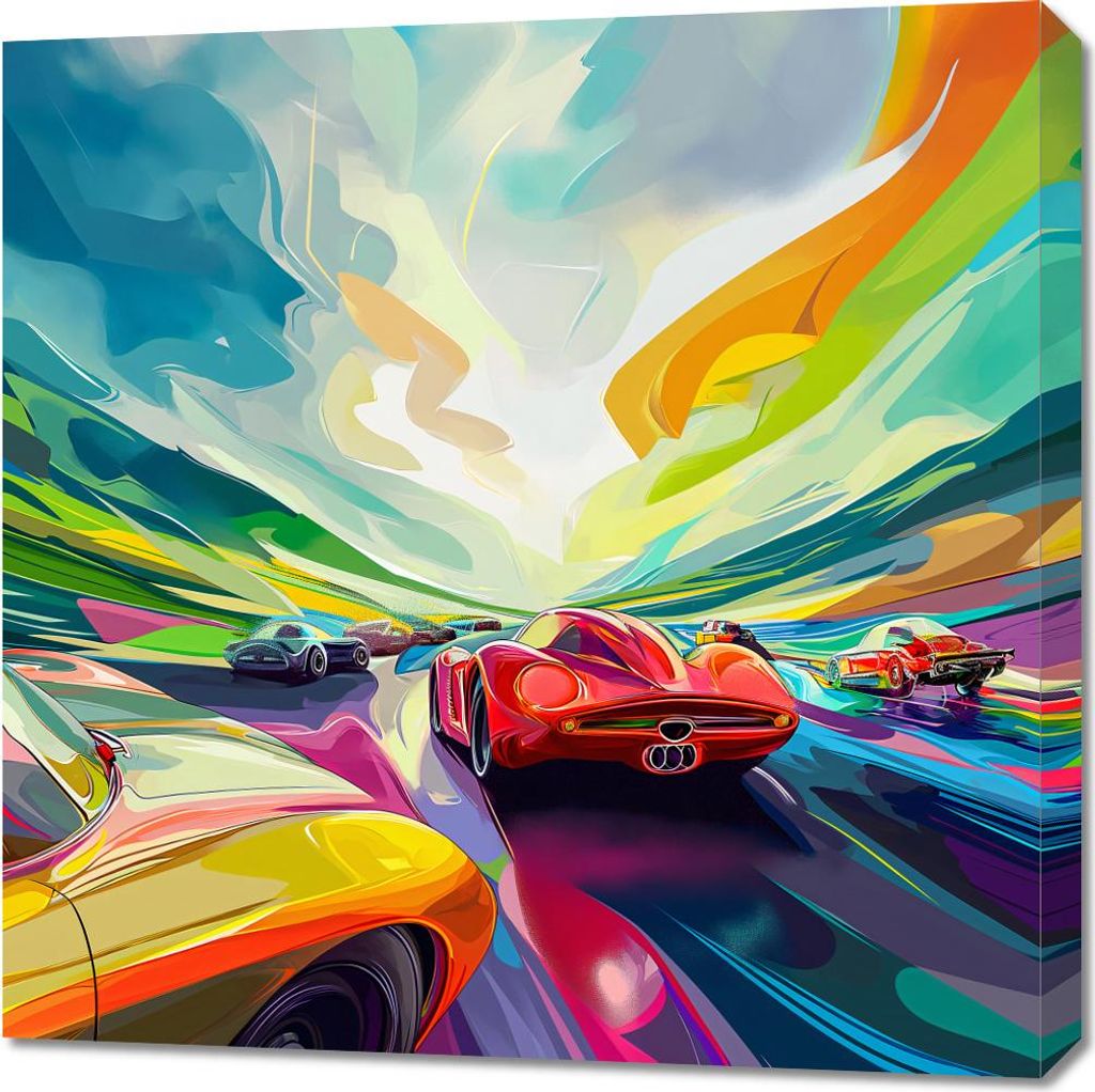 Bild 70x70cm Rennen Bei Farben