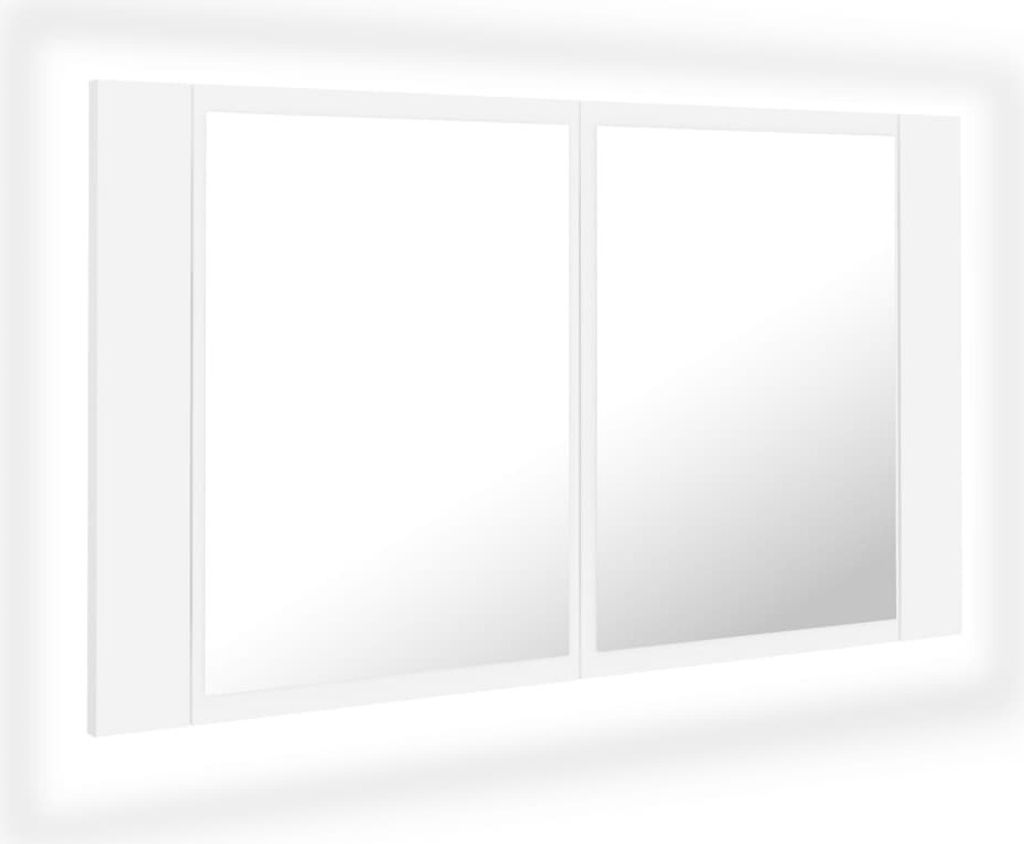 vidaXL Lustro łazienkowe LED szafka białe 80x12x45 cm Zdjęcie produktu 