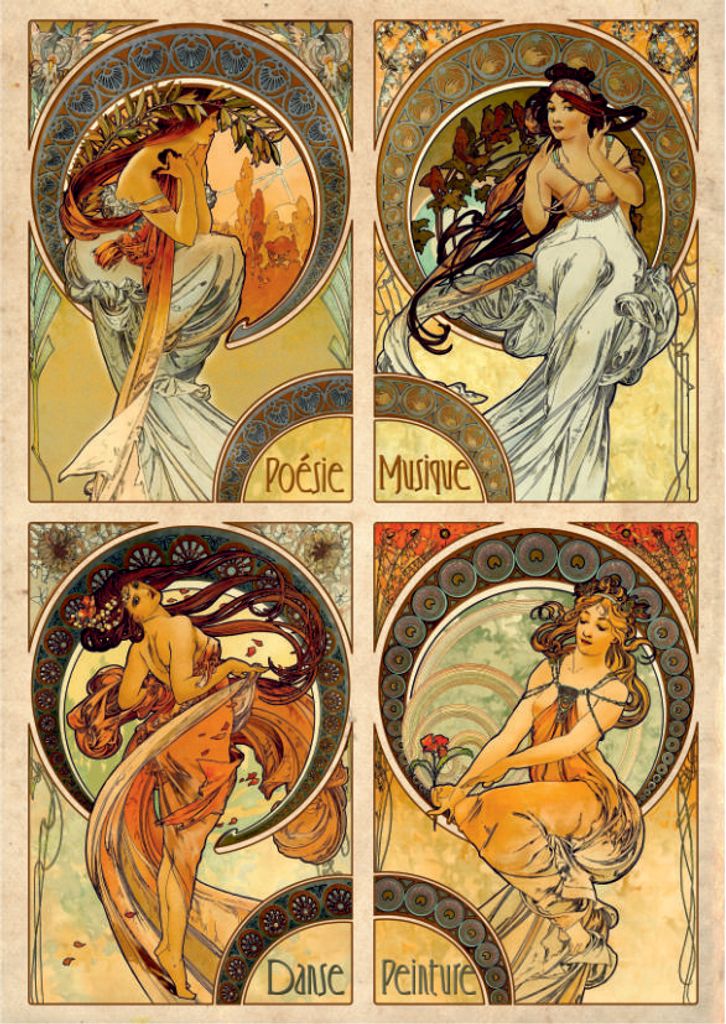 D-Toys Puzzle Art Mucha 1000 pièces jeu de pose classique Image du produit 
