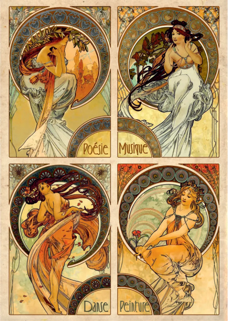 D-Toys Puzzle Art Mucha 1000 pièces Jeu de Pose Classique de Qualité