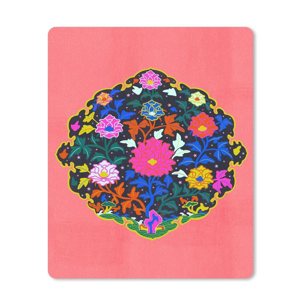 MuchoWow Mauspad Mousepad Blumengirlande - Regenbogen - Design 30x40 cm - Mousepads - Maus Mat - Pad - Mausunterlage - Mausmatten