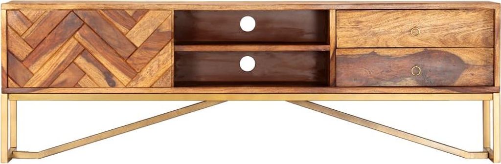 vidaXL TV skrinka 140x30x45 cm z masívneho dreva akácie Obrázok produktu 