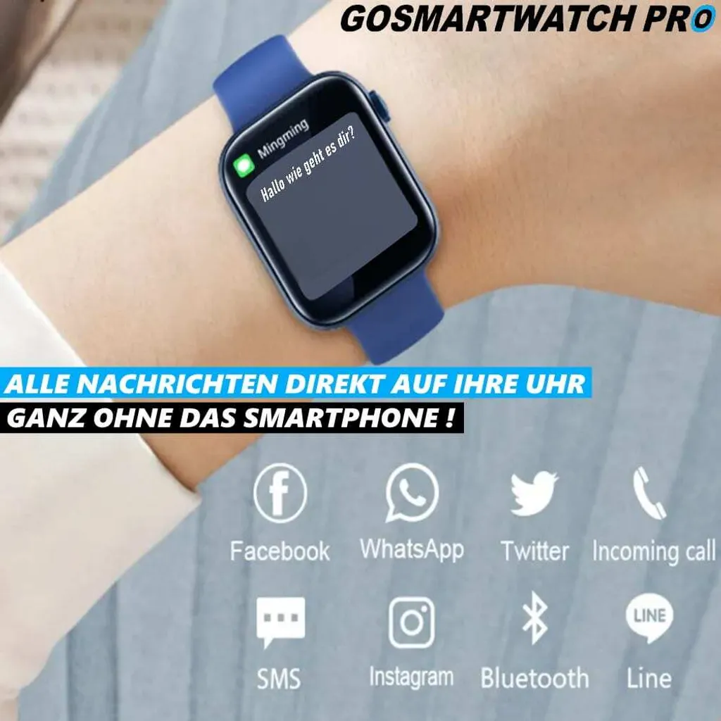 Montre connectée GOSMARTWATCH PRO compatible Android et iPhone bleue - 7