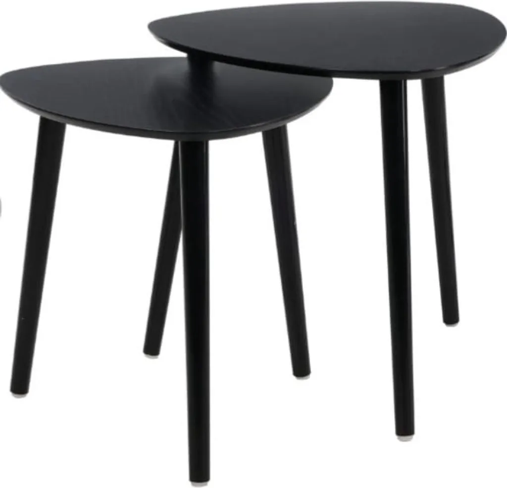 Duo de bouts de canapé Noir Home&Styling pour pose café et déco salon
