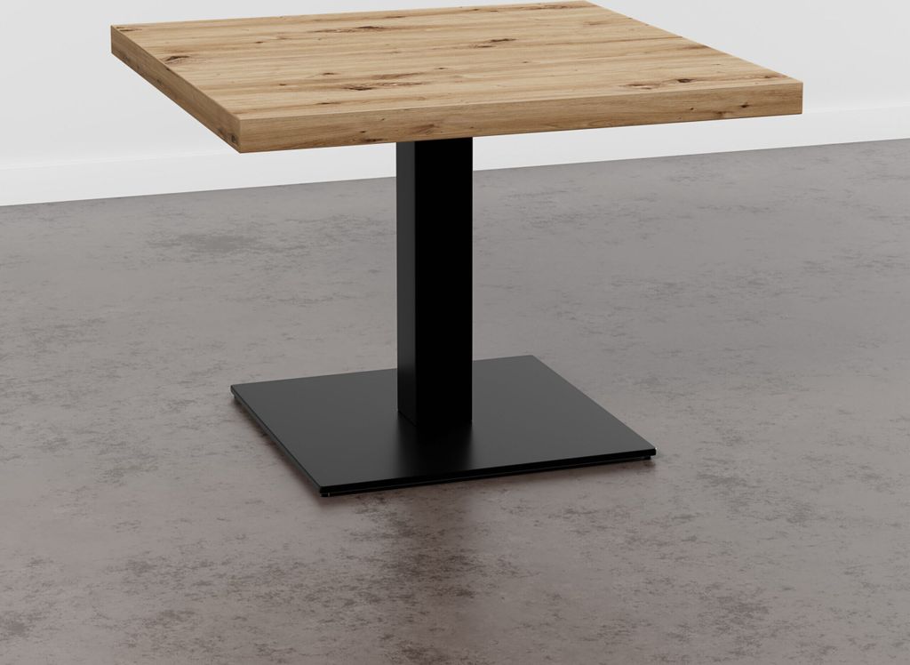Gastro Loungetisch 80x80 cm | D4225 OV Eiche Artisan | Gusseisengestell | 45 cm Höhe