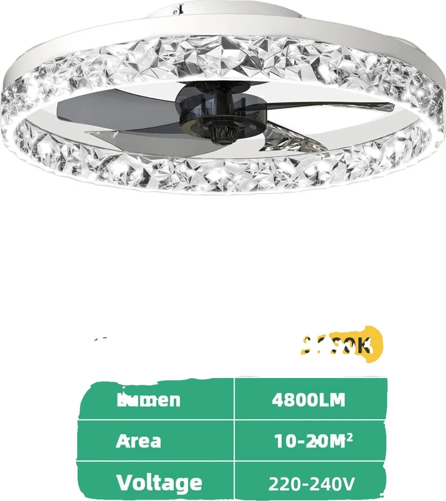 Ventilatore Soffitto Bianco 300W LED Telecomando - Spedizione Rapida