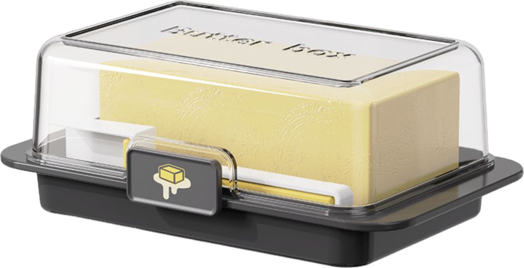 Butterbox, Butterschneider-Schale mit luftdichtem Deckel, Butteraufbewahrungsbox mit Butterschneidelöffel zur Aufbewahrung im Kühlschrank