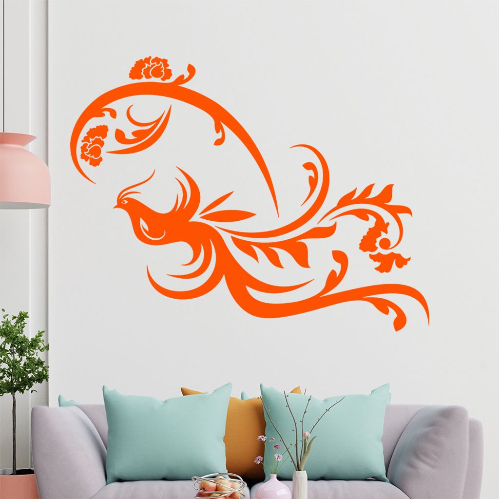 Fasan Ranke Tribal Wandtattoo in 6 Größen - Wandaufkleber Wall Sticker - Dekoration, Küche, Wohnzimmer, Schlafzimmer, Badezimmer