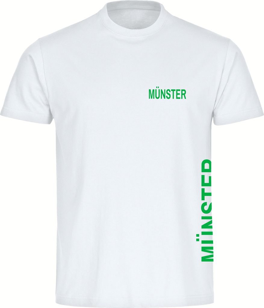 multifanshop Kinder T-Shirt - Münster - Brust & Seite, weiß, Größe 128