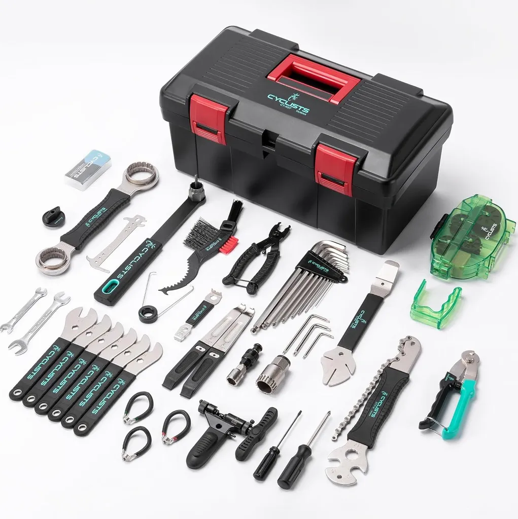 Boîte à outils portable pour vélo pour montage chaîne et pneus de route
