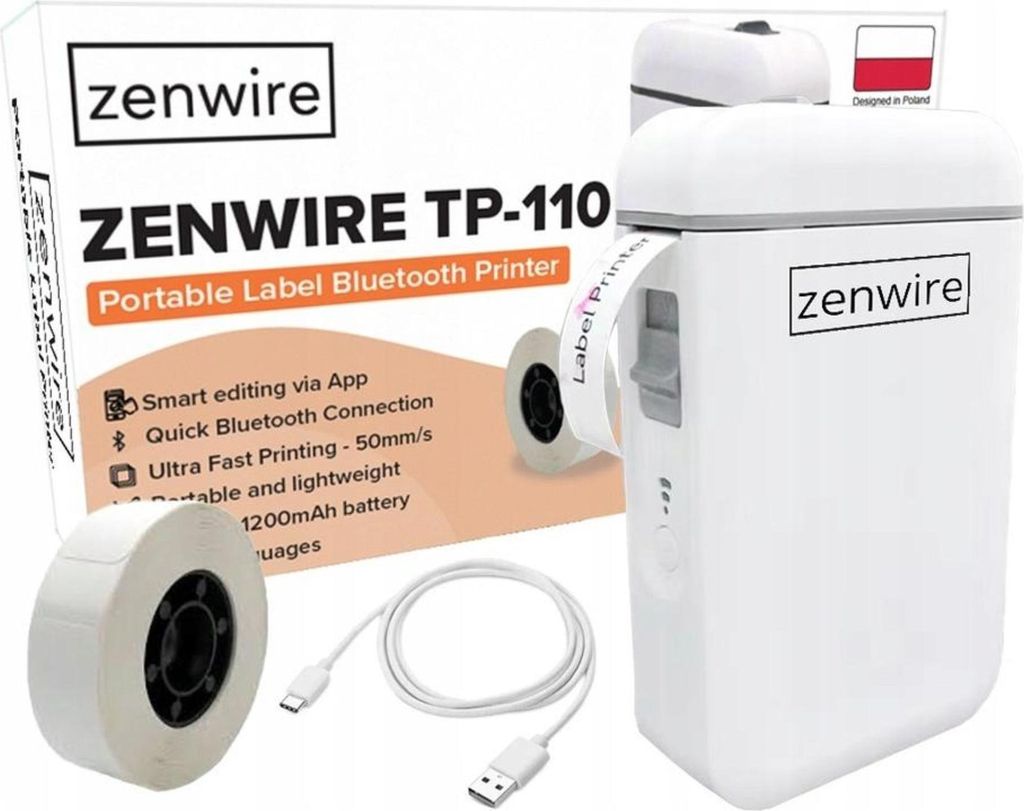Mini-Drucker - Thermodrucker - tragbar - für Etiketten und Aufkleber - Bluetooth USB-C