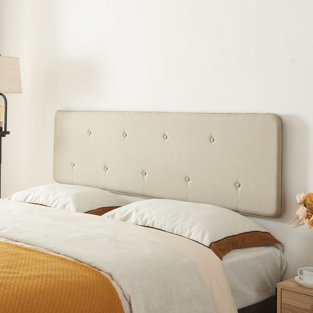 Testiera 'Tokke' pannello imbottito 180 x 48 cm Beige Immagine del prodotto 