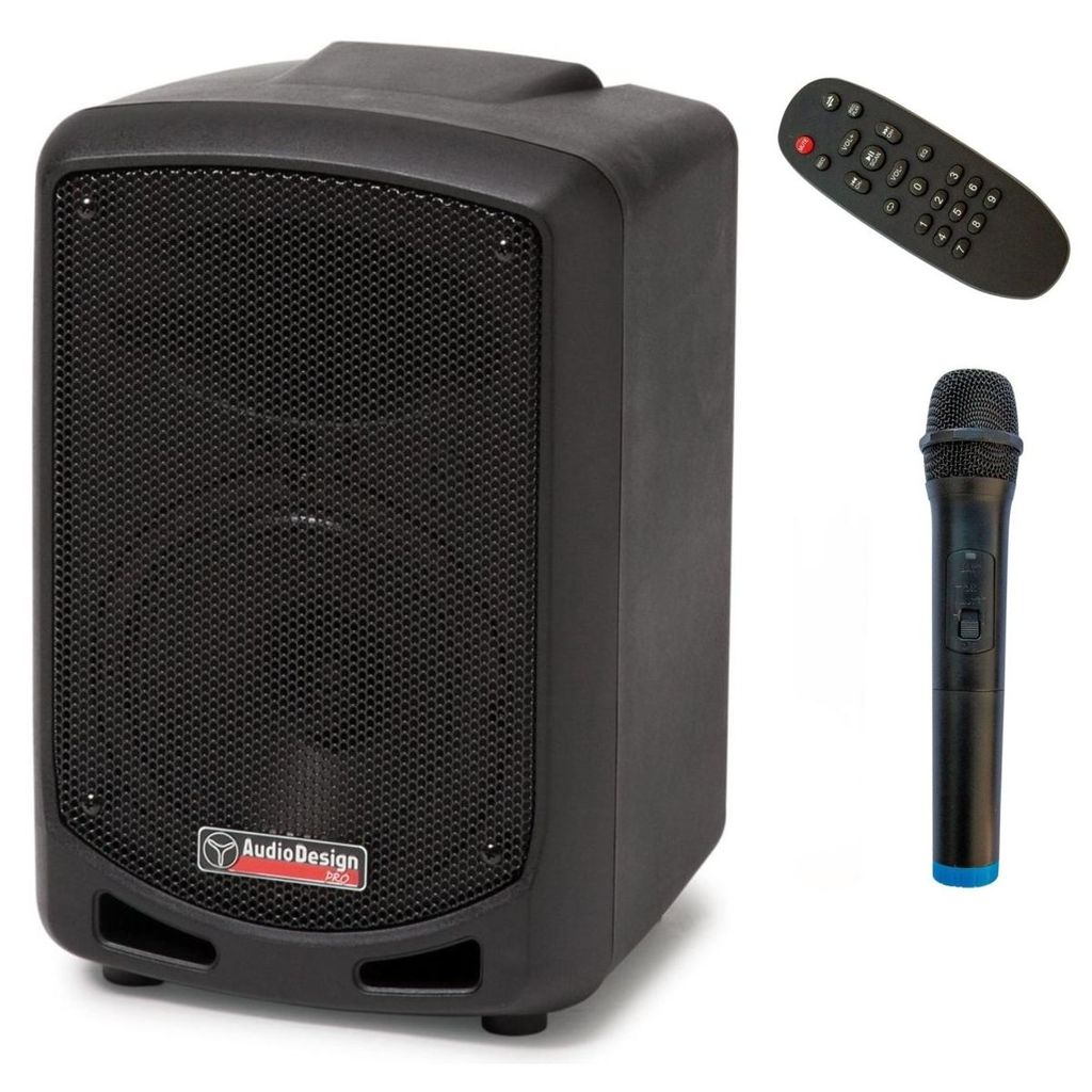 M-Audio M1 7W/L Aktivlautsprecher mit USB/SD-Player, Funkmikrofon & Akku