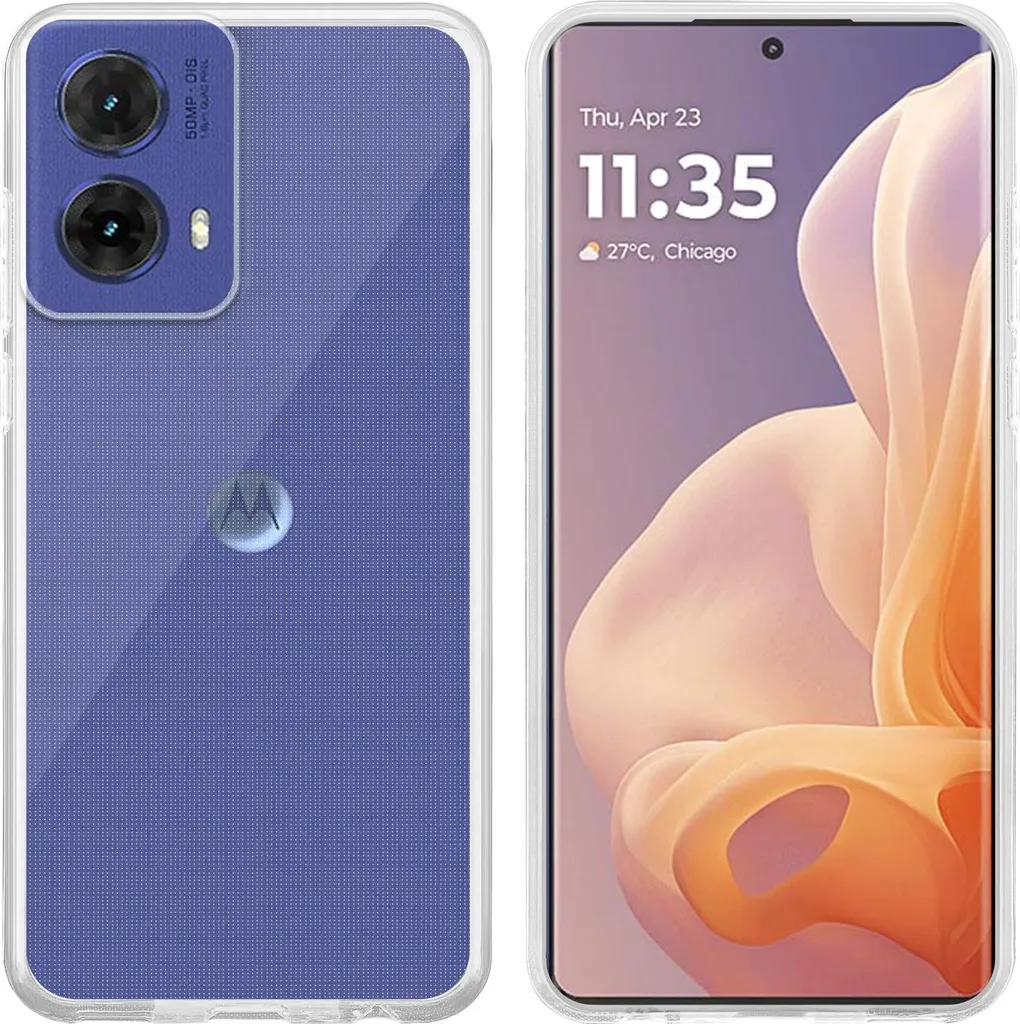 Cover In Silicone TPU Morbido Per Motorola Moto G85 5G - Antiurto, Antigraffio, Con Fodera In Tessuto, Viola