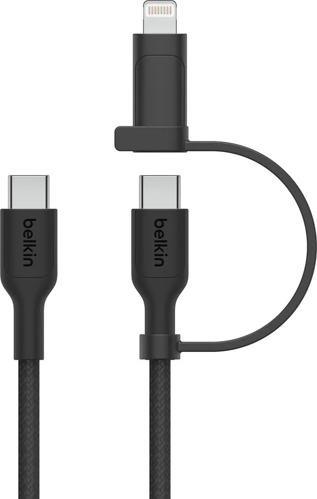Câble Belkin BoostCharge Pro USB-C vers Lightning et USB-C Blanc 1,5m - 3