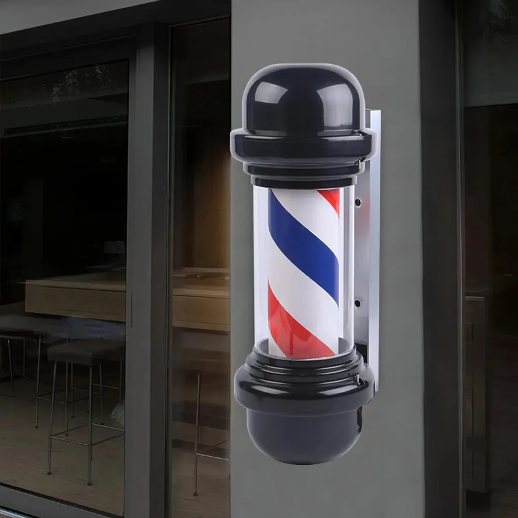 Enseigne de Barbier Rotative LED pour Façade Salon de Coiffure - 51 cm - 8