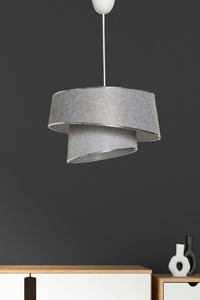 Opviq, Barette - Silver, Grey, Kronleuchter, Grau, Metall, 32 x 32 x 70 cm