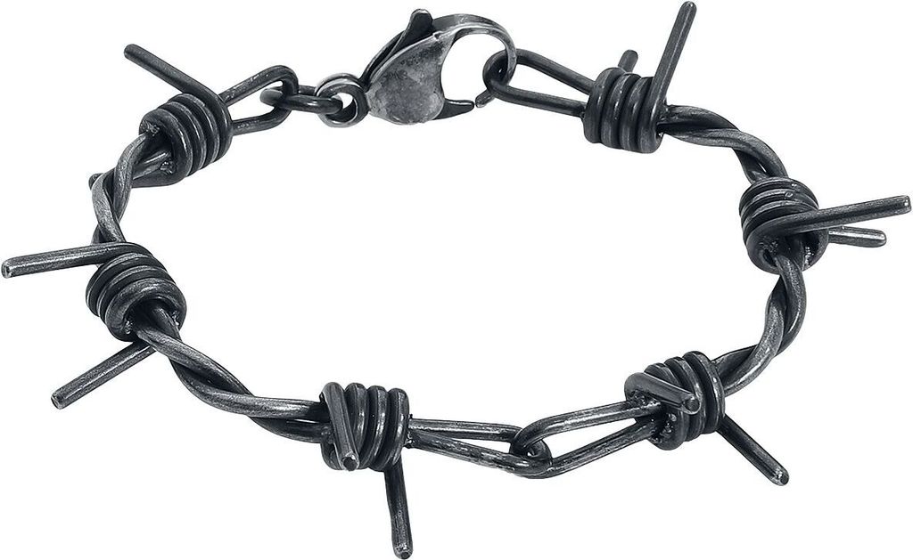 etNox hard and heavy Armband Uni Stacheldraht silberfarben Produktbild 