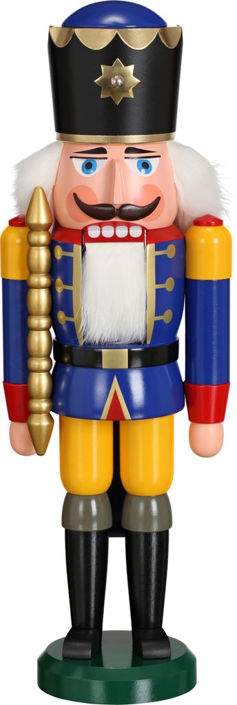 Seiffener Volkskunst - Nussknacker, König blau, 39 cm Produktbild 