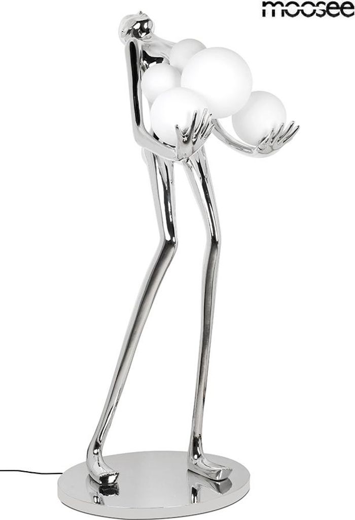 Elch -Elch -Human Silber Premium -Stehlampe