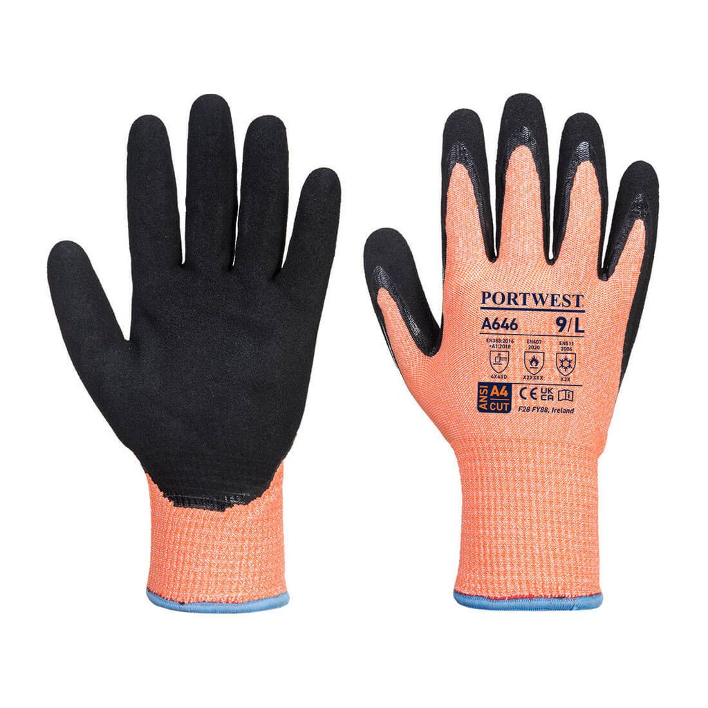 Portwest A646 Schnittschutzhandschuh Nitril Orange/Black Gr. XXXL