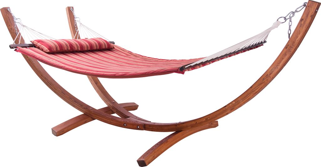 AXI Hawaï Hängematte für 2 Personen mit Gestell aus Holz | Outdoor Hängematten-Set mit Holzgestell & XXL Hängematte in Rot