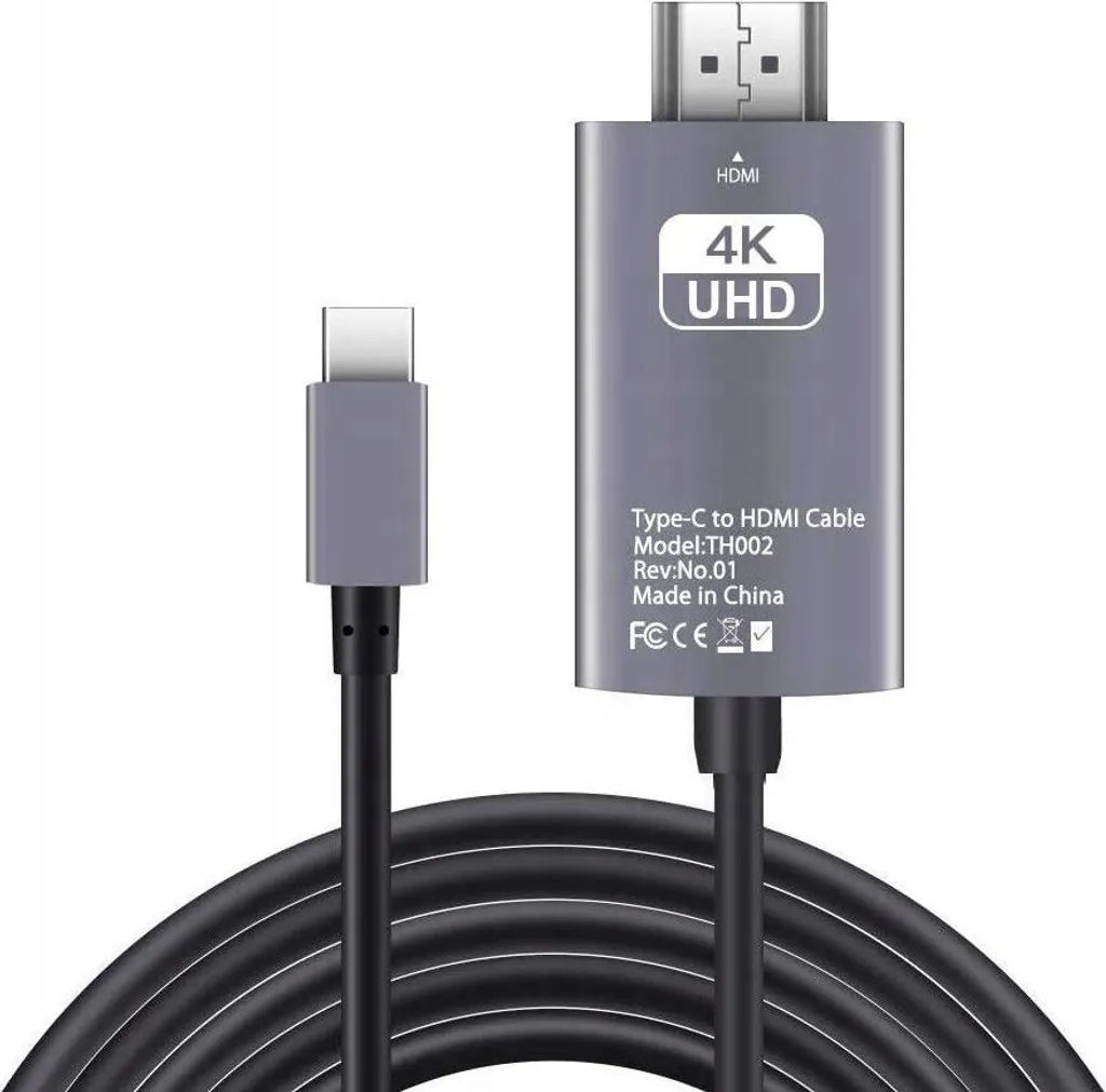 Câble vidéo USB-C HDMI 4K 60Hz 2m MHL avec blindage renforcé anti-latence