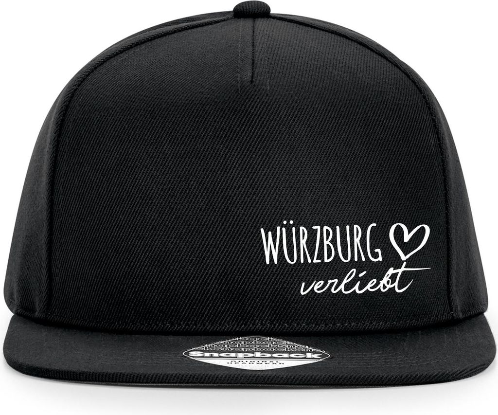 Huuraa Cappy Mütze Würzburg verliebt Black Polyester Snapback Kappe Geschenkidee