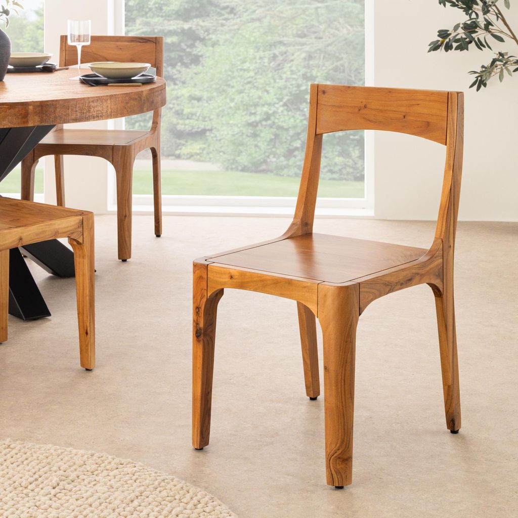 riess-ambiente Massiver Esszimmerstuhl ORGANIC braun Akazienholz honey finish fertig montiert