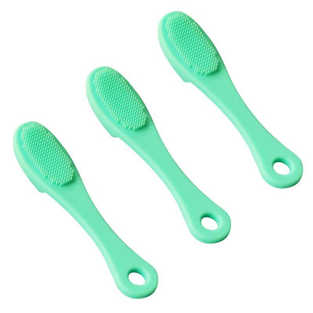 3x Silikon-Fingerbürsten für Haustiere - Grün