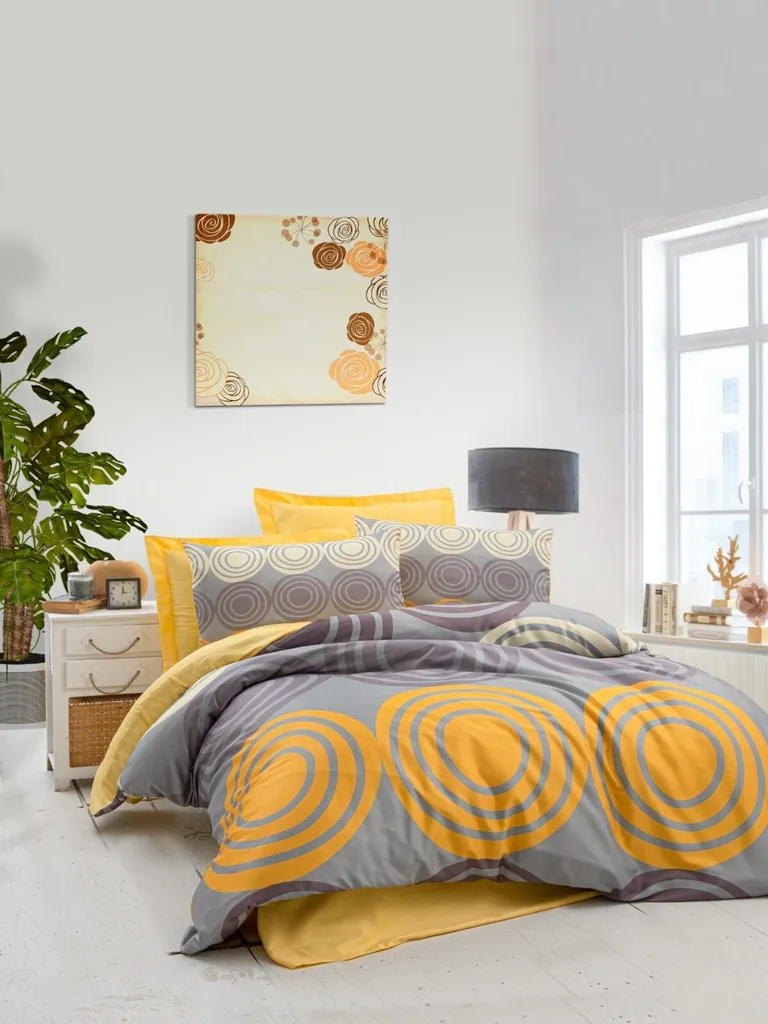 ABAKUHAUS Tovaglia Rettangolare 140x200 Cm Marigold Yellow - Favo Geometria, In Poliestere, Impermeabile E Antimacchia, Per Cucina E Sala Da Pranzo - 2