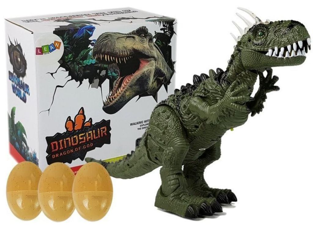 Leantoys Grüner batteriebetriebener Dinosaurier bewegt sich Produktbild 