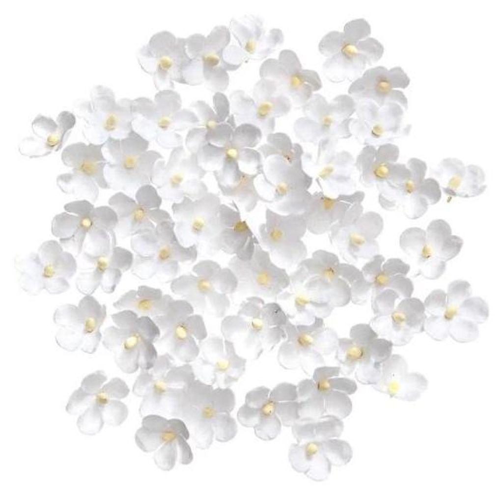 Fiori di carta bianchi 2cm 60pz Immagine del prodotto 