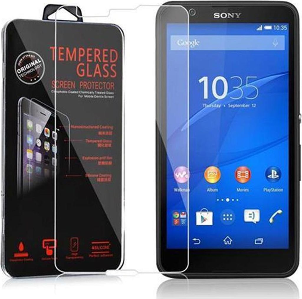 Cadorabo Panzer Folie für Sony Xperia E4G Schutzfolie in Transparent Gehärtetes Tempered Display-Schutzglas
