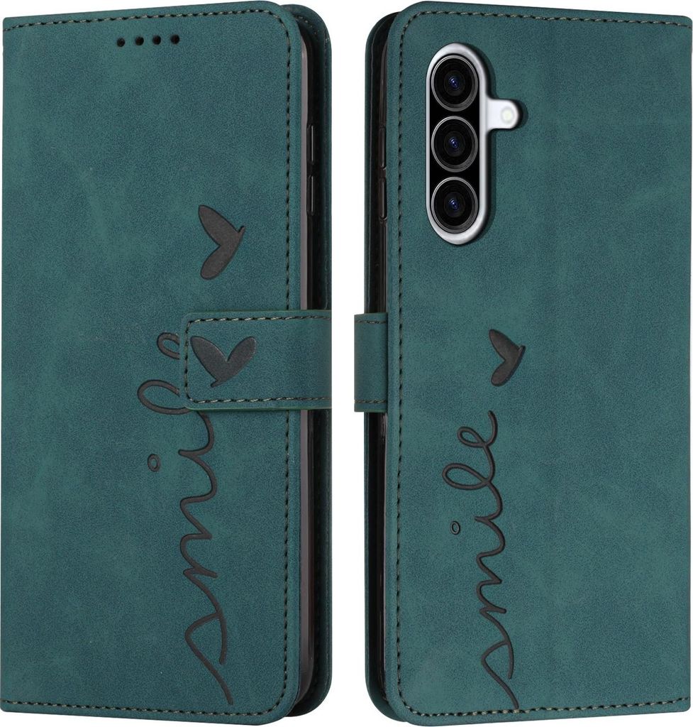 Samsung Galaxy A57 Hülle - Coverup Smile Klapphülle - Grün Produktbild 